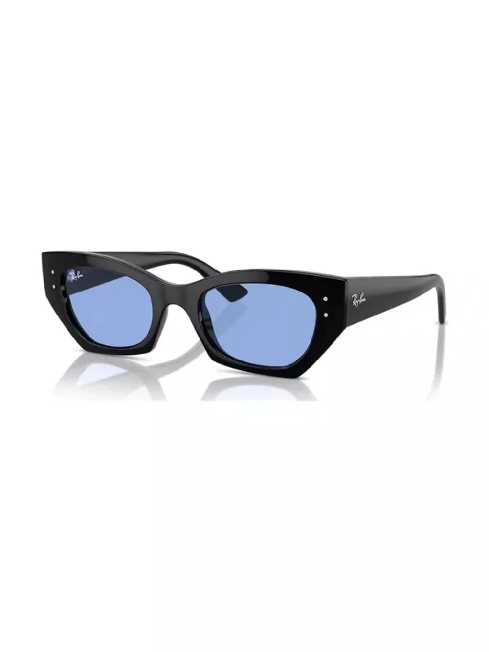 Ray-Ban Women's Black Frame Sunglasses with Light Blue Lenses